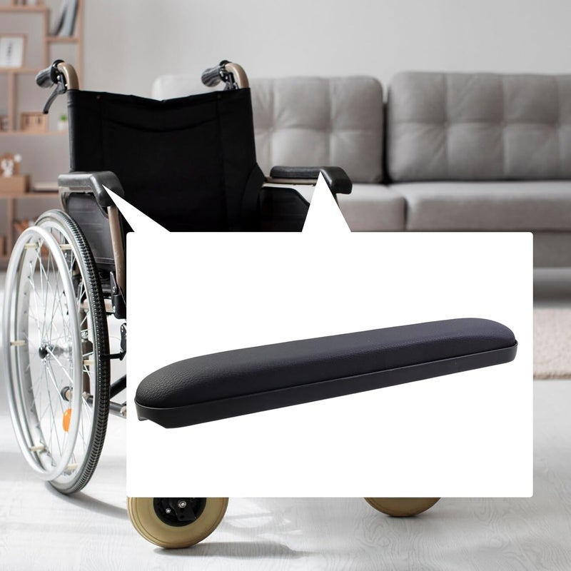 Nicerity 2Pcs Padded Armrests Wheelchair 13.38" Arm Pads Replacement for Drive Medical Chairs (Black) - Image 2